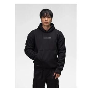 BUCKED UP Black Pullover Hoodie Sweatshirt with 3D Logo - Size 2XL